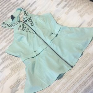 Bebe top/light teal size S